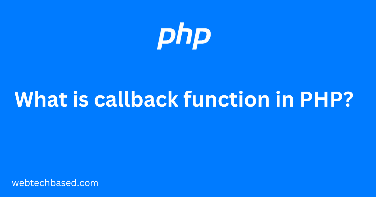 callback function in PHP